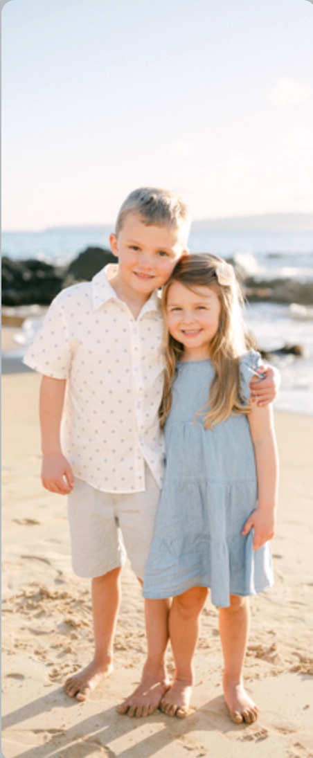 Mark Runyan’s children at the beach